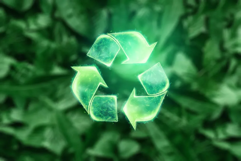 Recycling Hologramm Grüner Hintergrund